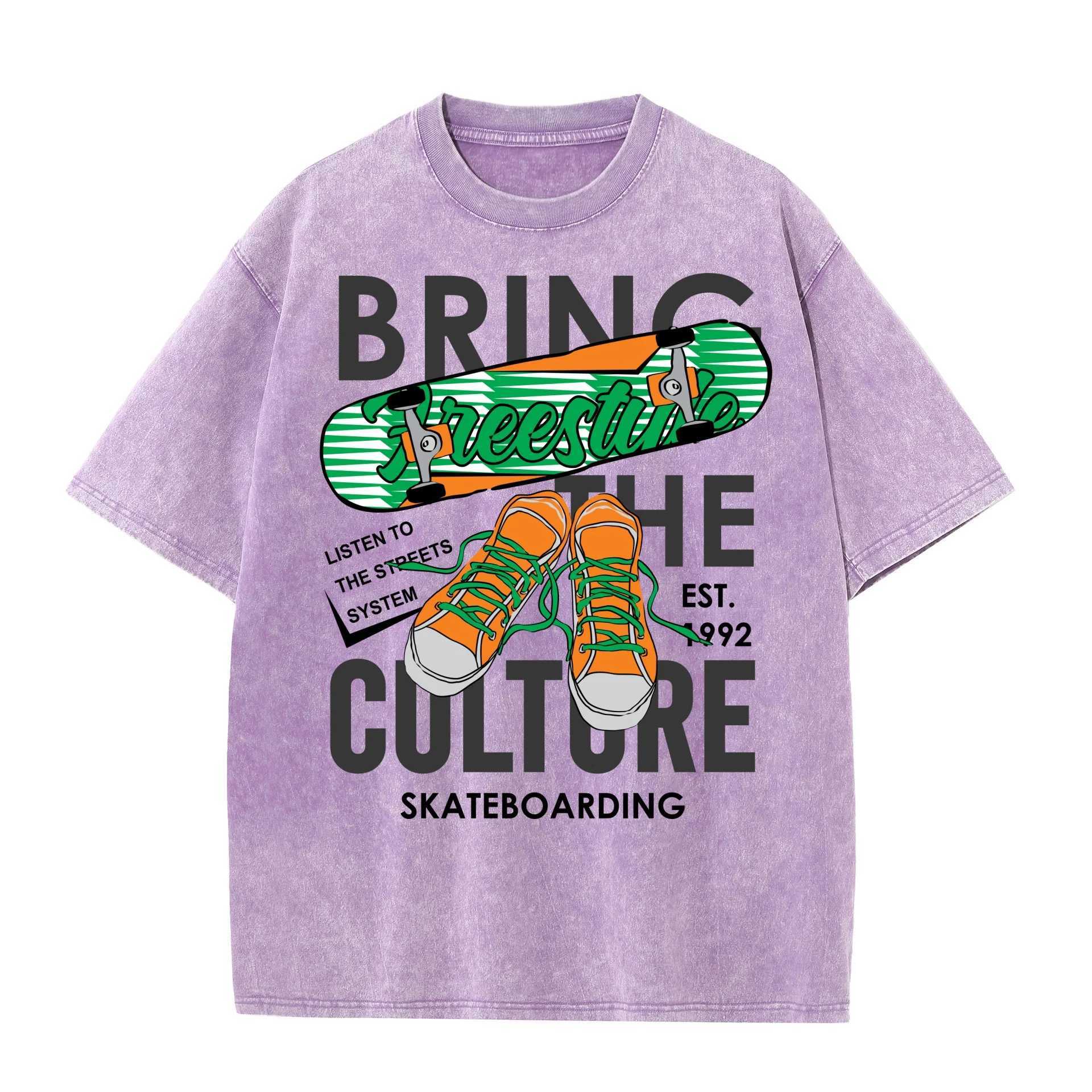 Mens Women Washed Vintage T-Shirts Street Hip Hop Retro Punk T Shirt Harajuku Casual Cotton Short Sleeve Couple TShirts Tees X250203