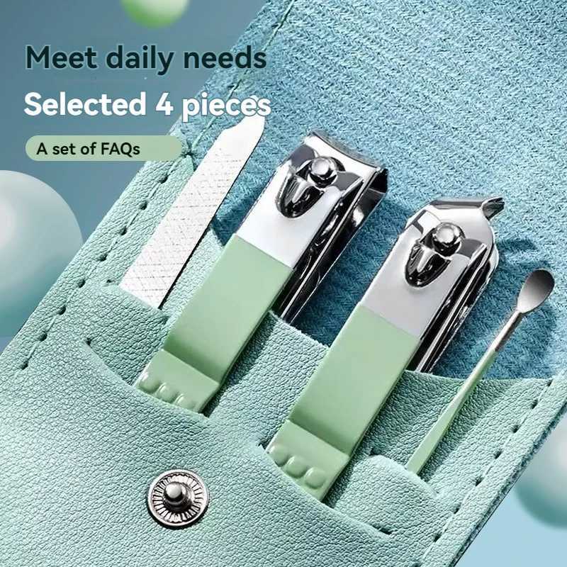 14 piece set of stainless steel nail clippers foldable package finger nail clippers ear picks spoons nail trimming toolsXJ250116