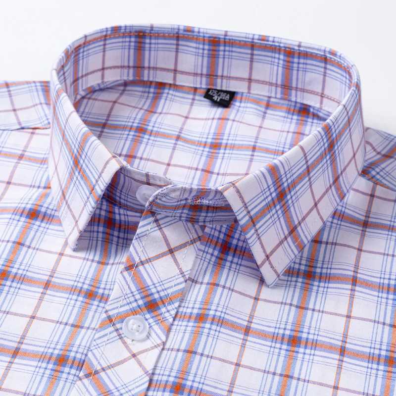 2024 New Mens Plaid Shirts Long Sleeve Cotton Checked Shirt Formal Fashion Thin Soft Classic Basic Casual Male Clothing 6XL 5XLXJ250121