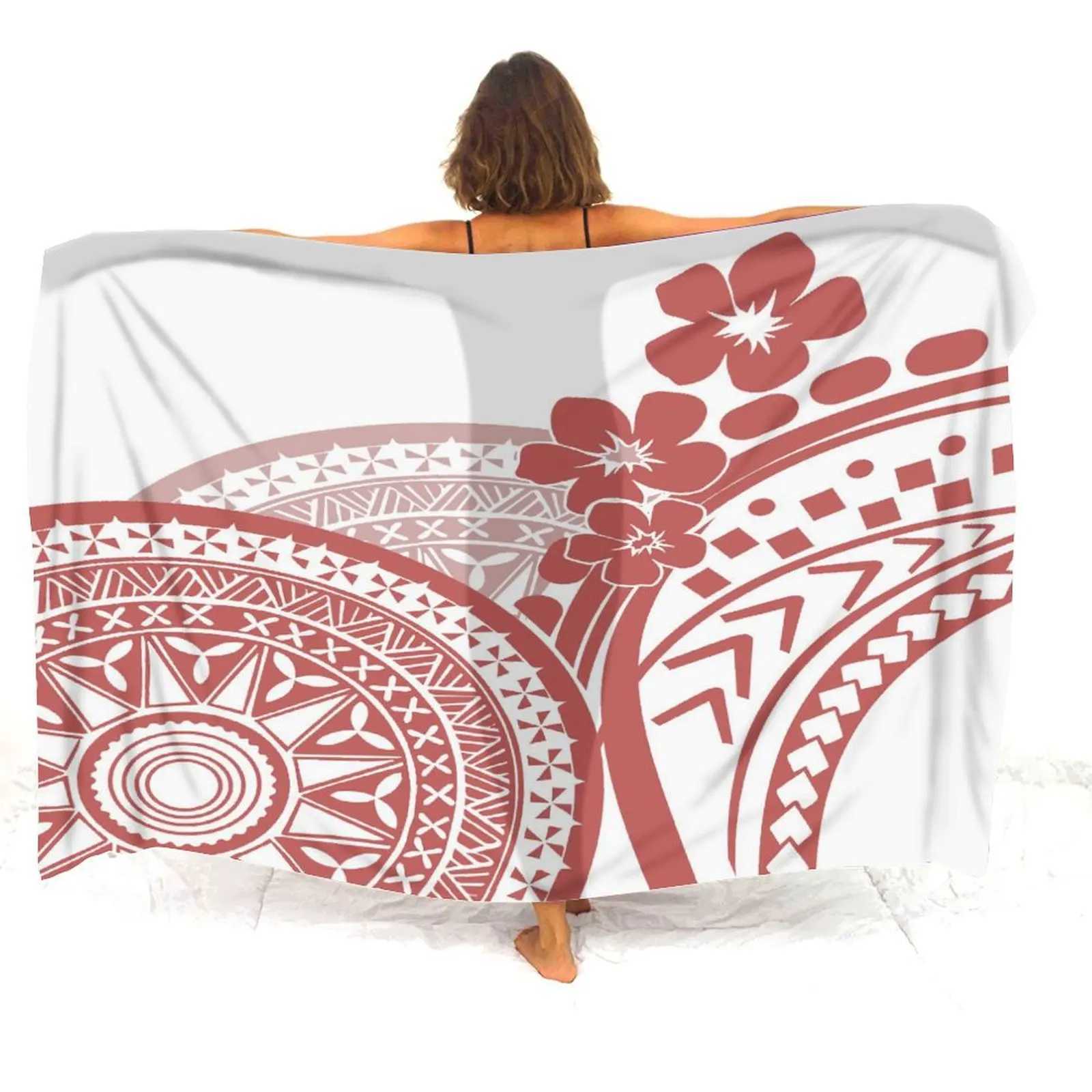 2024 New Haiian Seaside Sarong Ladies One-Piece Coat Soft Ce Elegant Bikini Coat Sarong Custom Polynesian Print W250120