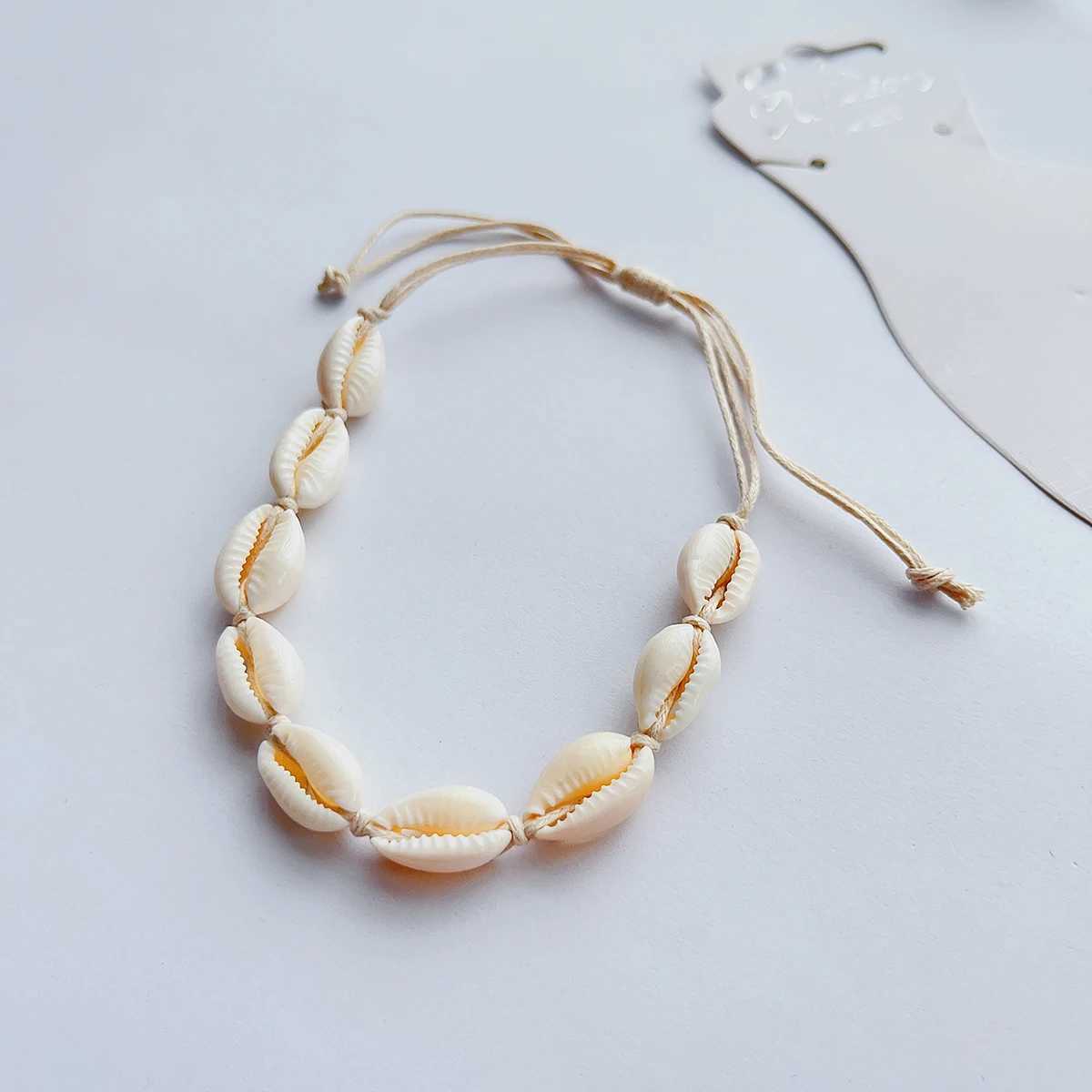 Seashell anklets womens rope braided beach resort Bohemian style accories ornamentsXJ250121