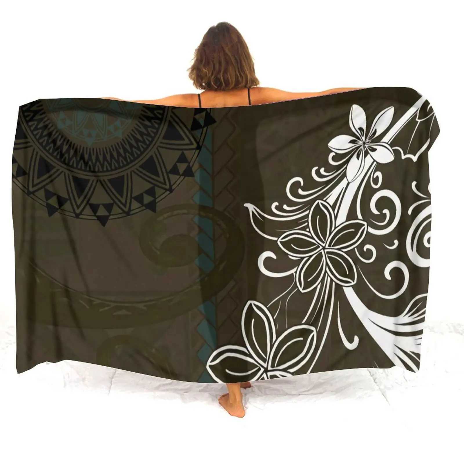 Custom Sarong Vintage Art Print Polynesian Sunblock Casual Sarong Womens Summer Beach Bikini Wr Scarf W250120