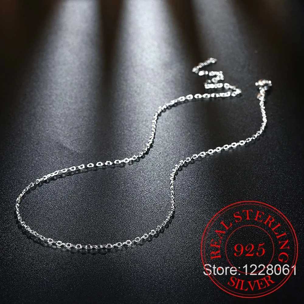 Womans Fine Jewelry 925 Sterling Silver Flat ROLO Chain Necklace Charm 2MM Wide Silver Necklace 1618 20 22 24XJ250114