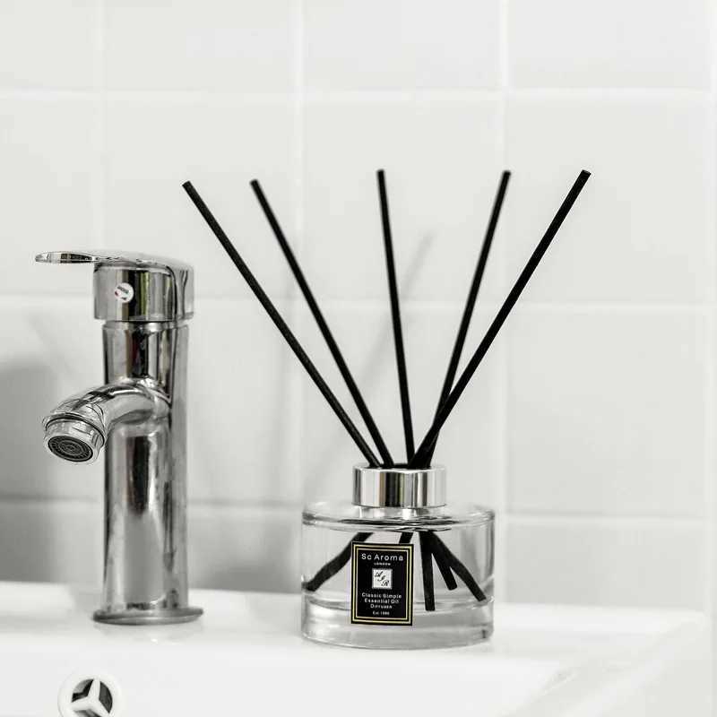 120ml Reed Diffusers Gift Set with Black Aroma Fiber Sticks No Fire Aromatherapy Oil Sets Hilton Ritz Carlton Gardenia Freesia X250203