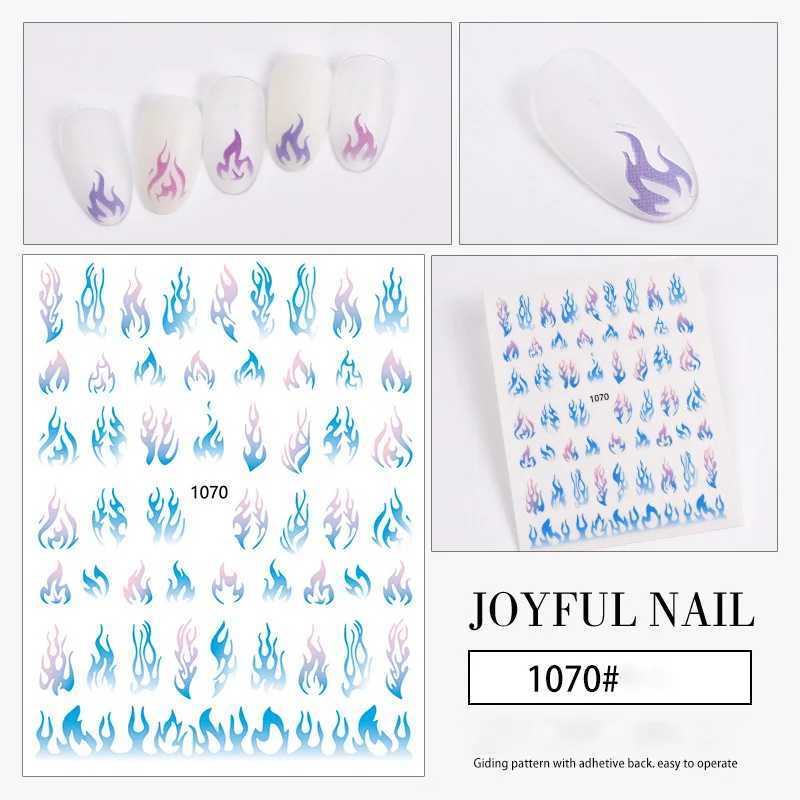 Nail sticker Flame Fire Torch Light 12 Style High Quality 3D Engraved Nail Stickers Art Decorations Nail Decals Design KoreaXJ250120