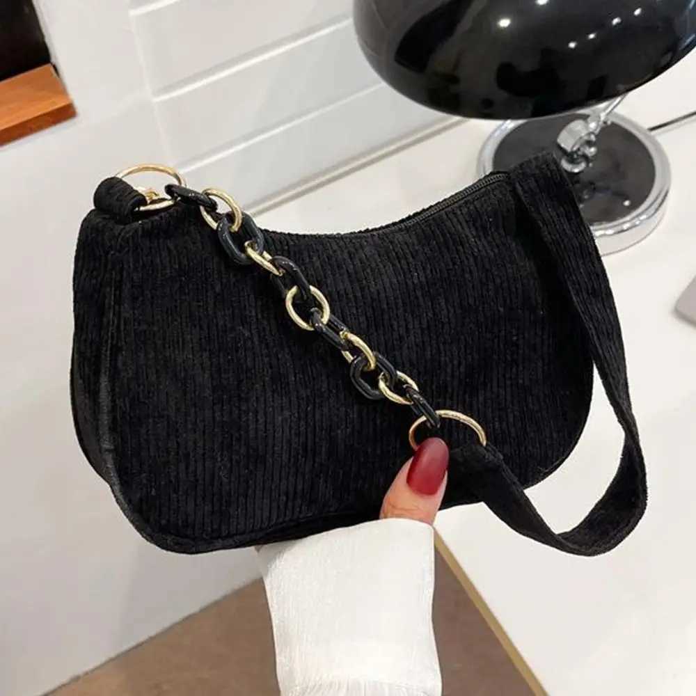 Fi Vintage Women Handbags Corduroy Underarm Bag Casual Women Shoulder Bags Crossbody Zipper Female Handbag CluhXJ250121