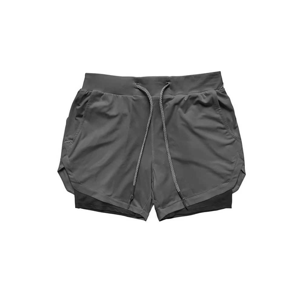 Gym Shorts Men Double-deck Workout Shorts 2 In 1 Quick Dry Workout Training Short Pants Sport Jogging Pants Running Shor X250203