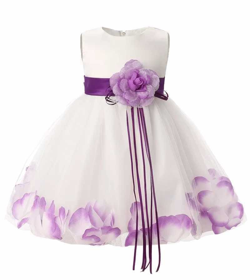 Newborn Baby Girl 1 Year Birthday Dress Petals Tulle Toddler Girl Christening Dress Infant Princess Party Dresses For Girls 2T X250203