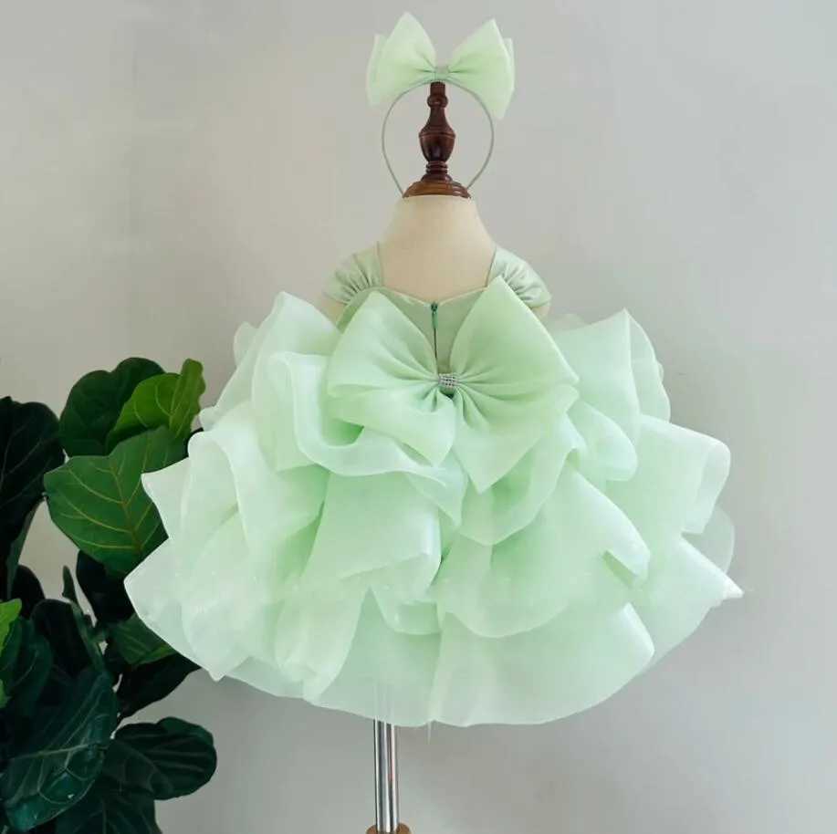 Newly arrived cute baby girl dress with bow baby Tutu Baptist costume childrens birthday dress baby Christmas gift 12M 18M 24M 3T X250203