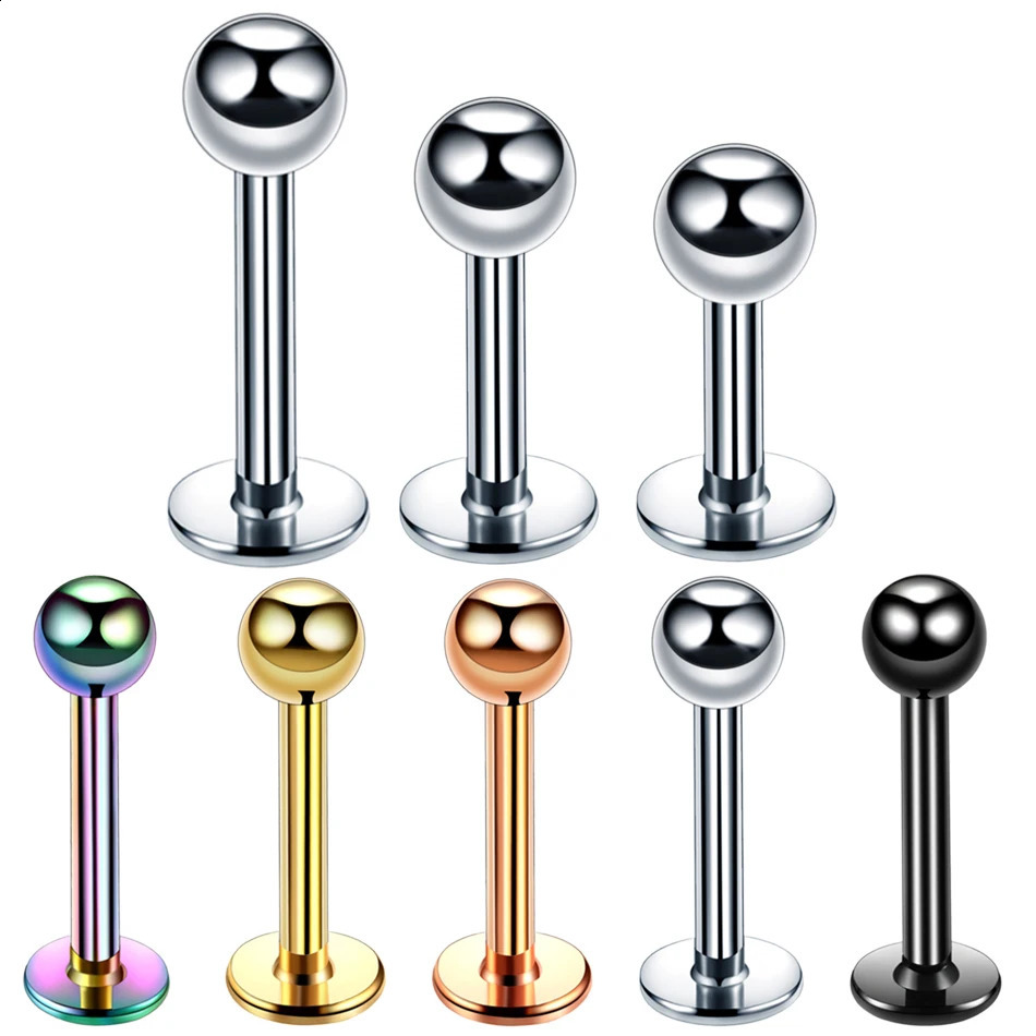 HS Lot 1Piece Steel Assorted Colors Labret Stud Lip Piercing Ear Cartilage Tragus Helix Ring Fashion Charming Jewelry 250110