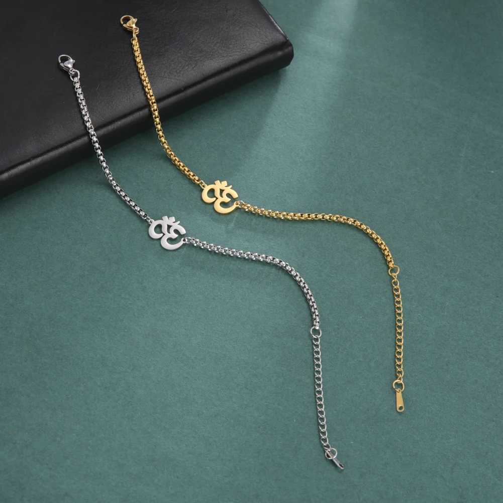 Indian Sanskrit OM Symbol Anklets For Woman Gold Color Delicate Buddhist Pendant Foot Chain Fashion Summer Jewelry AccoriesXJ250121