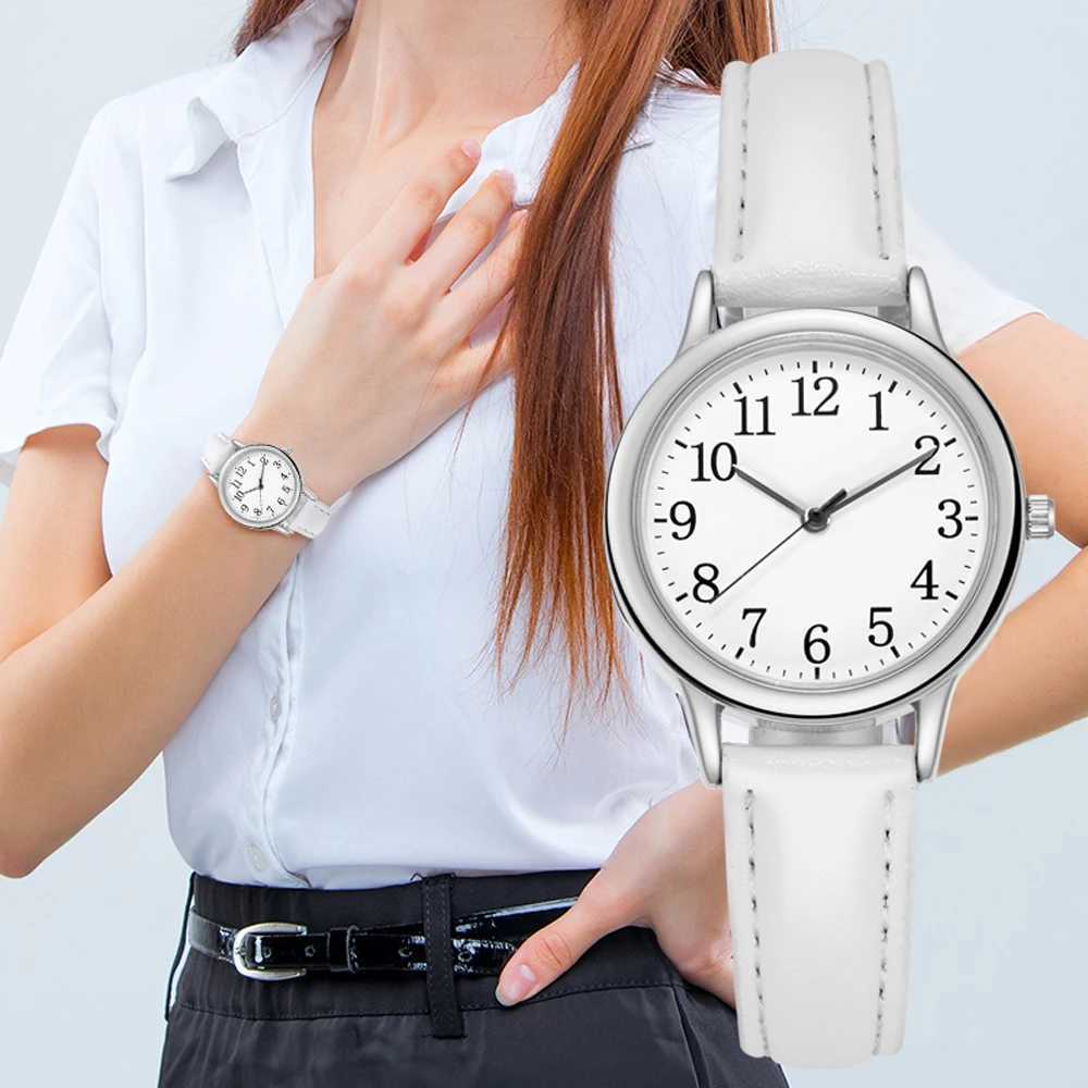 Japan Movement Wen Quartz Watch Easy to Read Arabic Numerals Simple Dial PU Leather Strap Lady Candy Color X250203