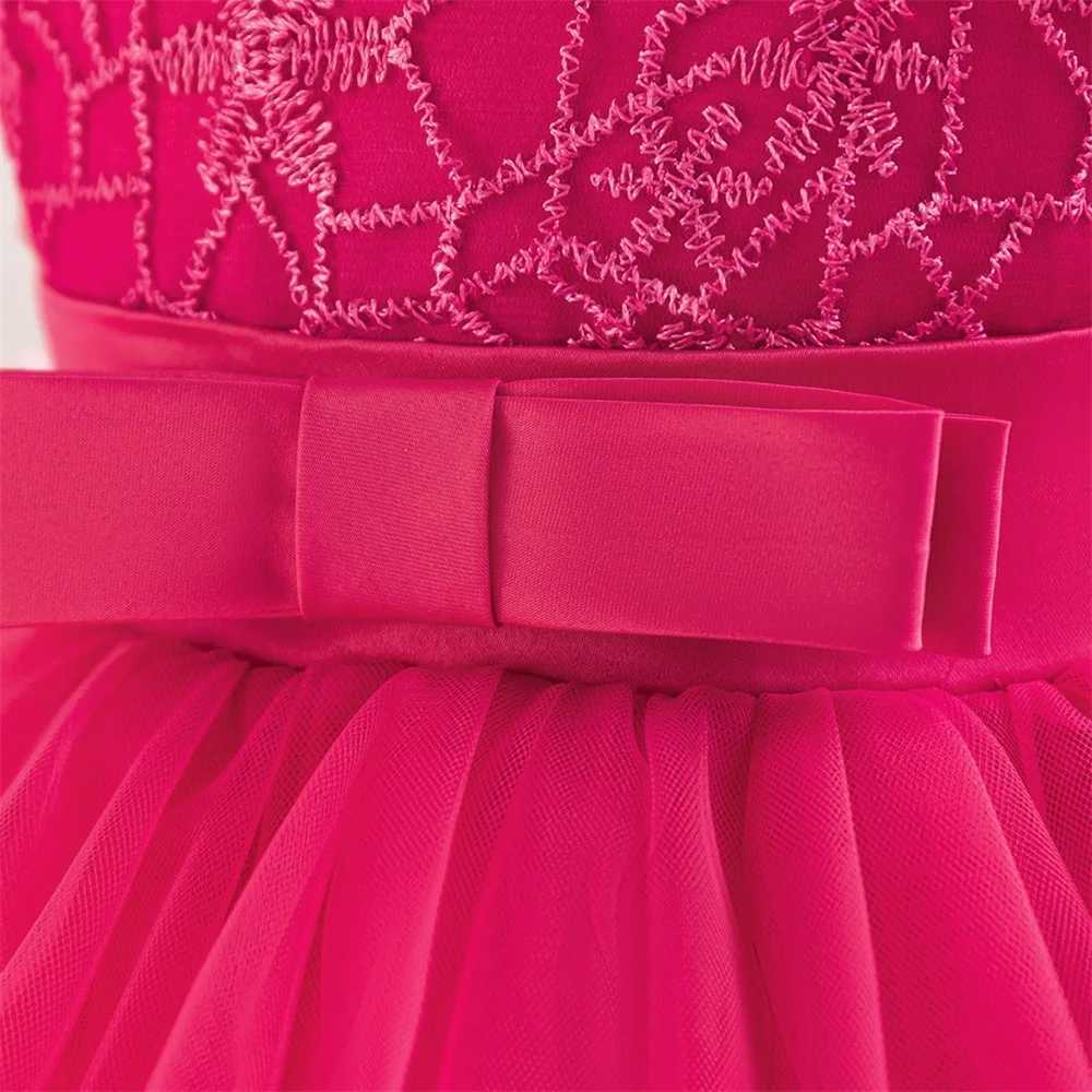 Pink Girls Party Dress for Baby Tulle 1st Birthday Bow Baptism Prom Gown Elegant Wedding Princess Dress Christmas Costume X250203