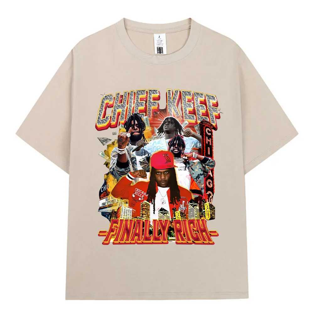 Rapper Chief Keef Finally Rich Graphic T Shirt Men Women Fashion Hip Hop Short Sleeve T-shirt 100% Cotton Oversized T-shirts Top X250203