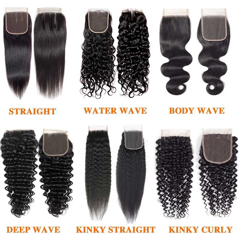 4x4 HD Transparent Lace Frontal Clo Human Hair Straight Body Wave Deep Kinky Curly Remy Hair Free Part PrePlucked NaturalXJ250120