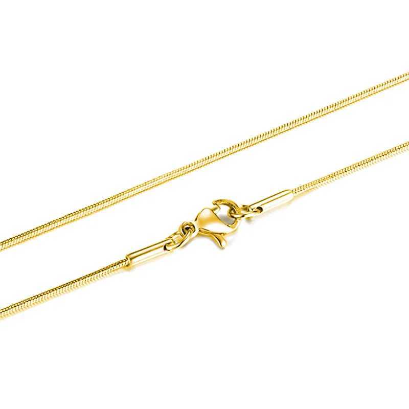 Couples Men Women Gold Color Bracelets for Women Stainless Steel Snake Link Chain Lobster Clasp Snap Button Jewelry W250121