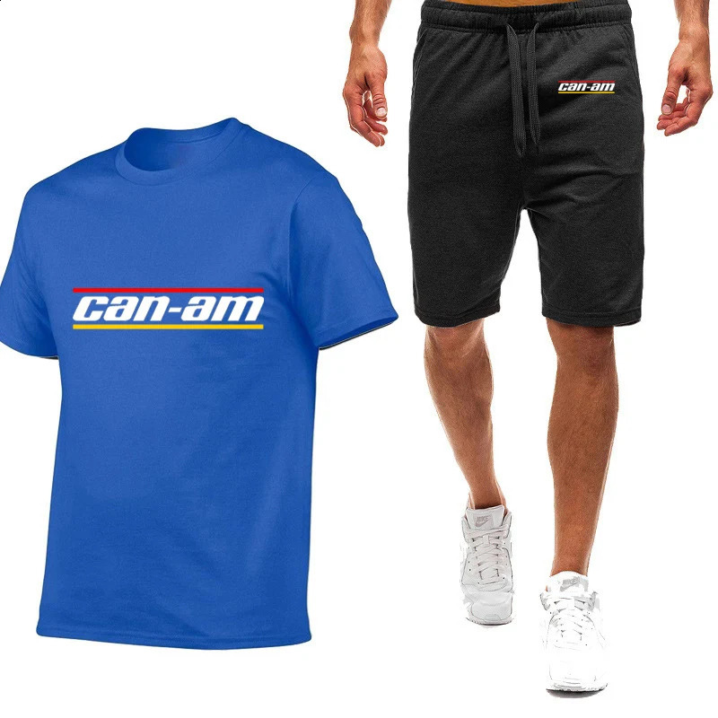 Can Am Motorcycle Printing Men Summer Shortsleeved Tshirt Simple Comfortable Casual Trendy Movement Suit 250108