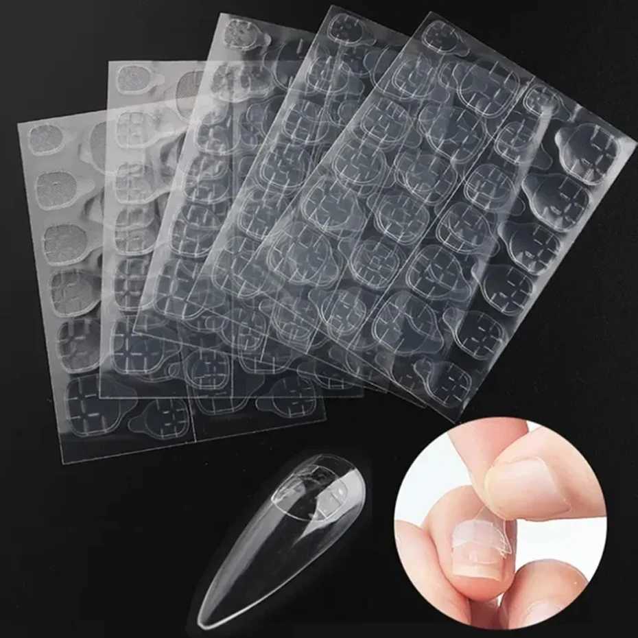 25 Sheet/600PCS Double Side Glue Nail Sticker Adhesive Tabs Waterproof Breathable Fake Nail Glue Stickers Jelly False Nails TipsXJ250120