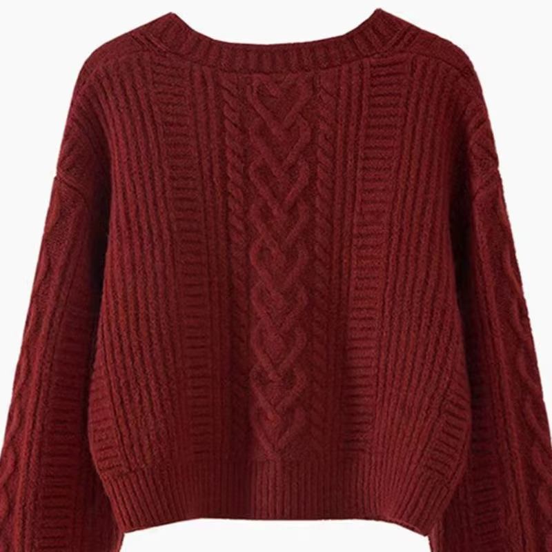 New In Outerwear Elegant Winter Coat Loose Matching Cardigan For Women Long Sleeve Vintage Casual Basic Top Sweater Knitwear