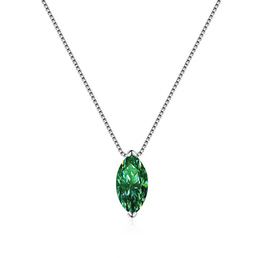 1CT Marquise Moissanite Pendant Neckalce 925 Sterling Silver Plated Gold Water Drop Diamond Necklaces with Gra for Women DailyXJ250114