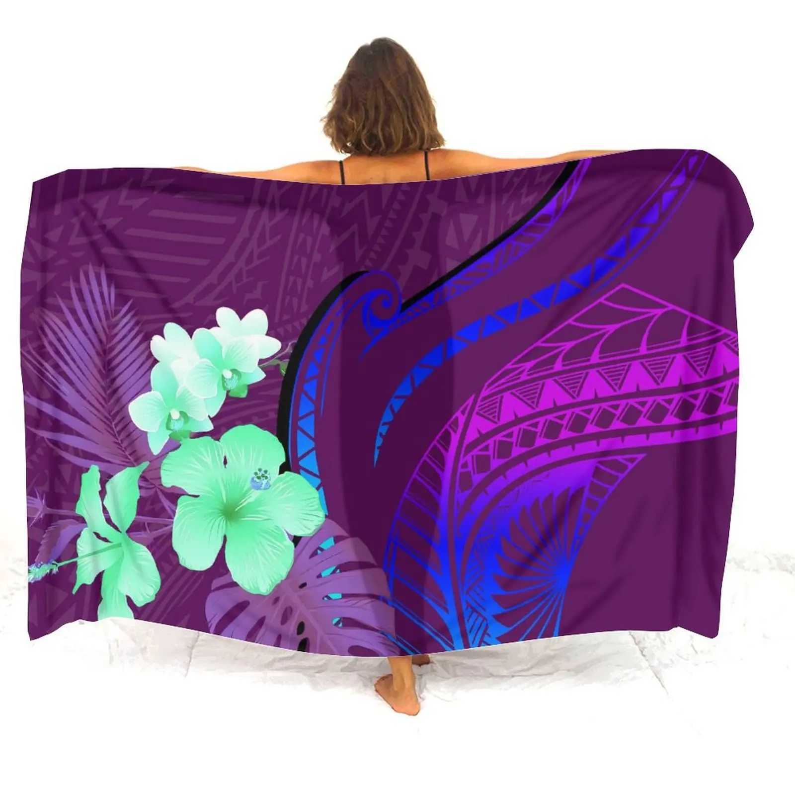 Haiian Beach Resort Sarong Custom Polynesian Floral Print Ladies Sarong Tribal Ethnic Design Soft Elegant Coat Shl ron W250120