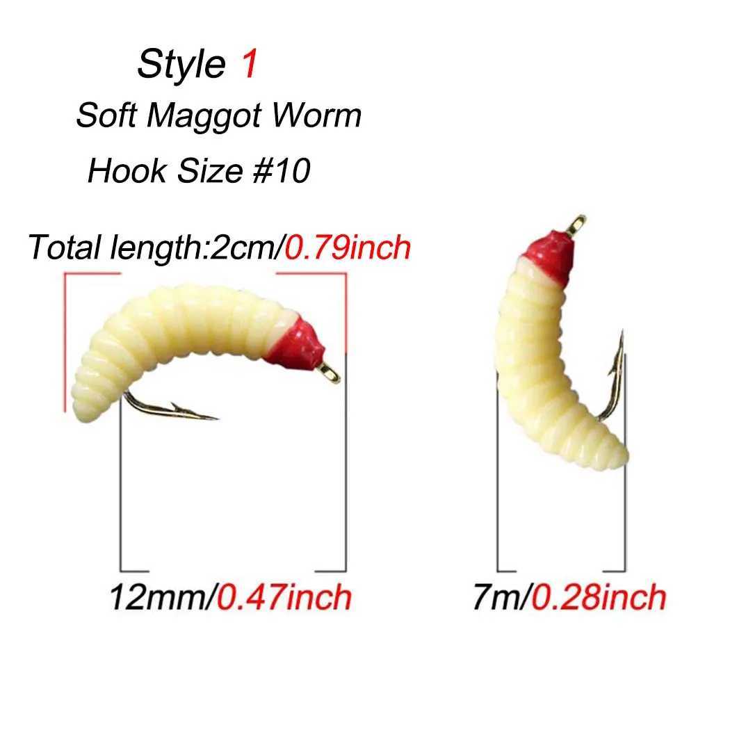 3Pieces Brass Bead Head Fast Sinking Nymph Maggots Bug Worm Flies Trout Fly Fishing Lure BaitXJ250122