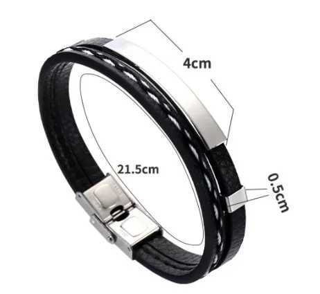 Delysia King 2021 Fashion Mens Leather Bracelet Casual Color Comparison Stainless Steel Bracelet W250121