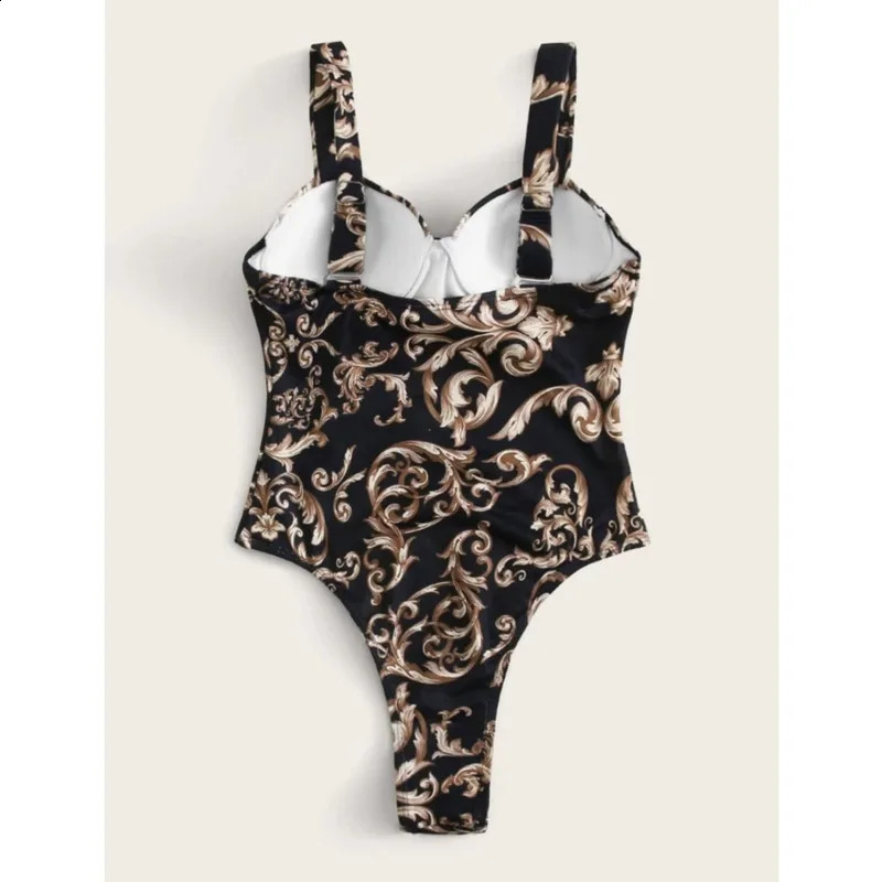 Summer Sexy Print One Piece Swimsuit Closed Female Swimwear Push Up Body Womens Swim Wear Bathing Suit Beach Pool Bather 250109