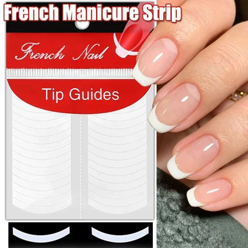 V-shaped White French Manicure Strip Wavy Line Nail Art Form Fringe Tip Guides Sticker DIY Nails Line Auxiliary Decoration ToolsXJ250120