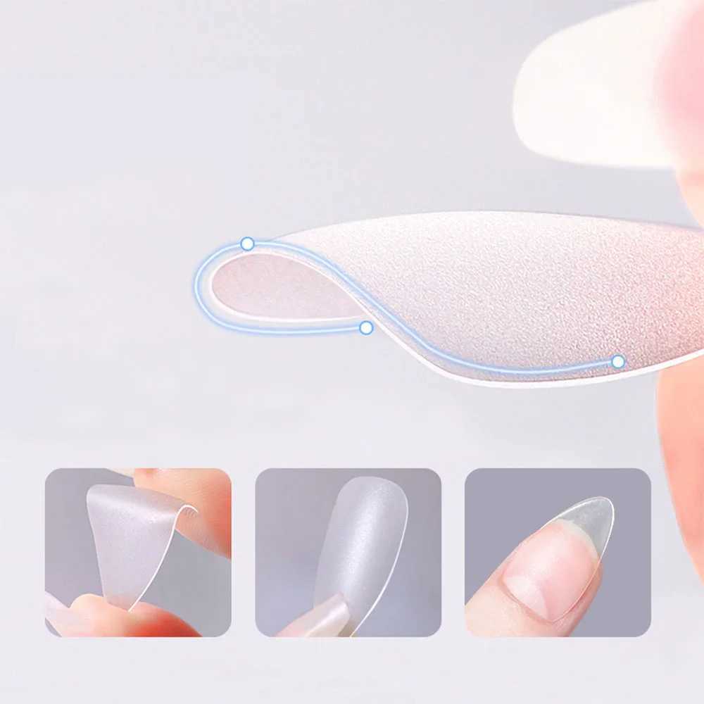 120pcs/bag matte pressed nail tip soft full cover fake nail oval almond carved fake nailW250120