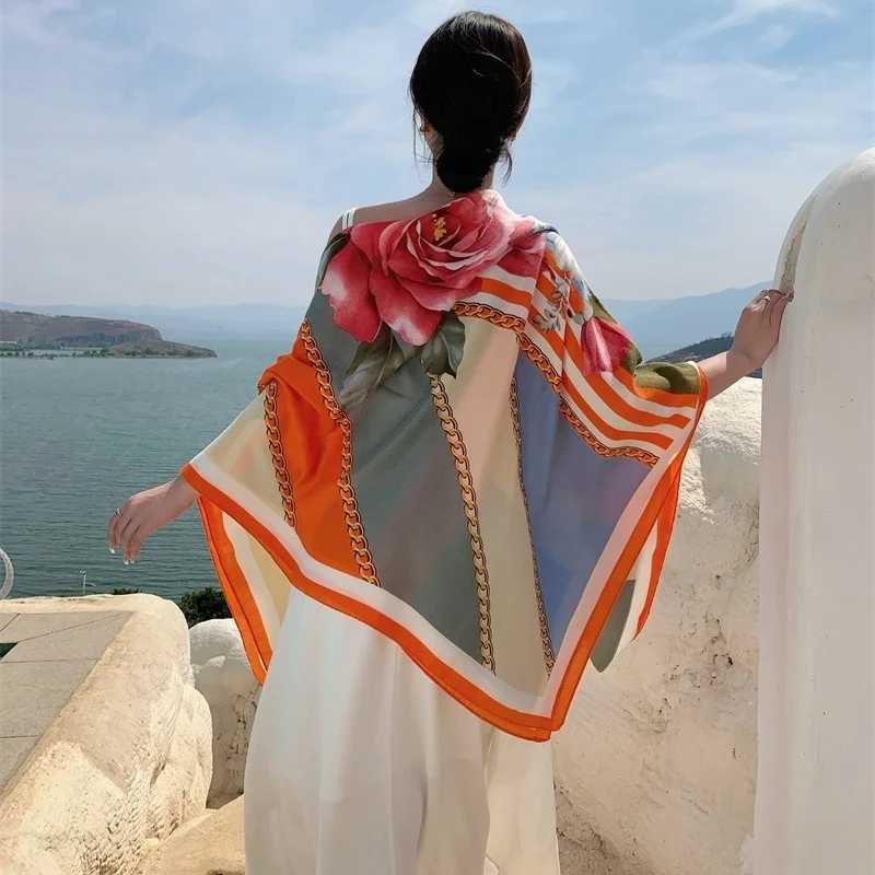 HOT 130x130cm large Velvet Texture Squar Travel Scarf Beach Dr Bikini Sarong Wr Women Brazilian Swimsuit Bathing Cover-ups W250120