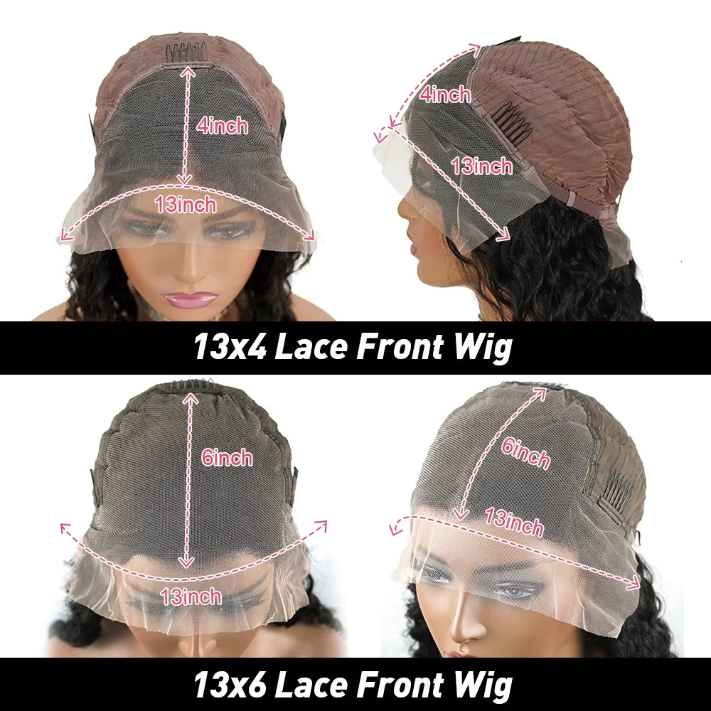 Deep Wave Transparent 13X4 13X6 Frontal Jerry Curly Human Hair Lace Front Wig For Women