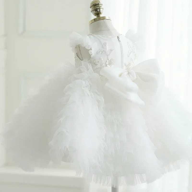 Christmas Dress Infant Baby Girls Dress Newborn Baby 1st Year Birthday Dress Toddler Flower Baby Wedding Baptism Princess Gown X250203