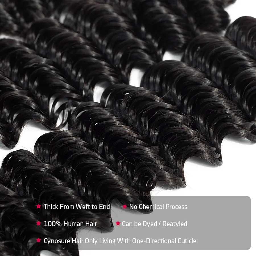 Cyno Deep Wave Human Hair Bundles With Clo Remy Brazilian Hair Weave 3 Bundles With 4x4 CloXJ250120