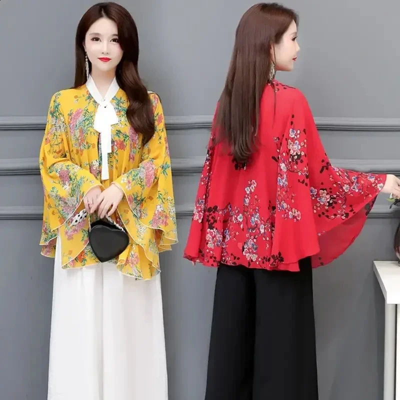Summer Sunscreen Clothes Women Cape Shawl Thin Fashion Sunshade Cardigan Coat Lady Poncho Capes Red 250121
