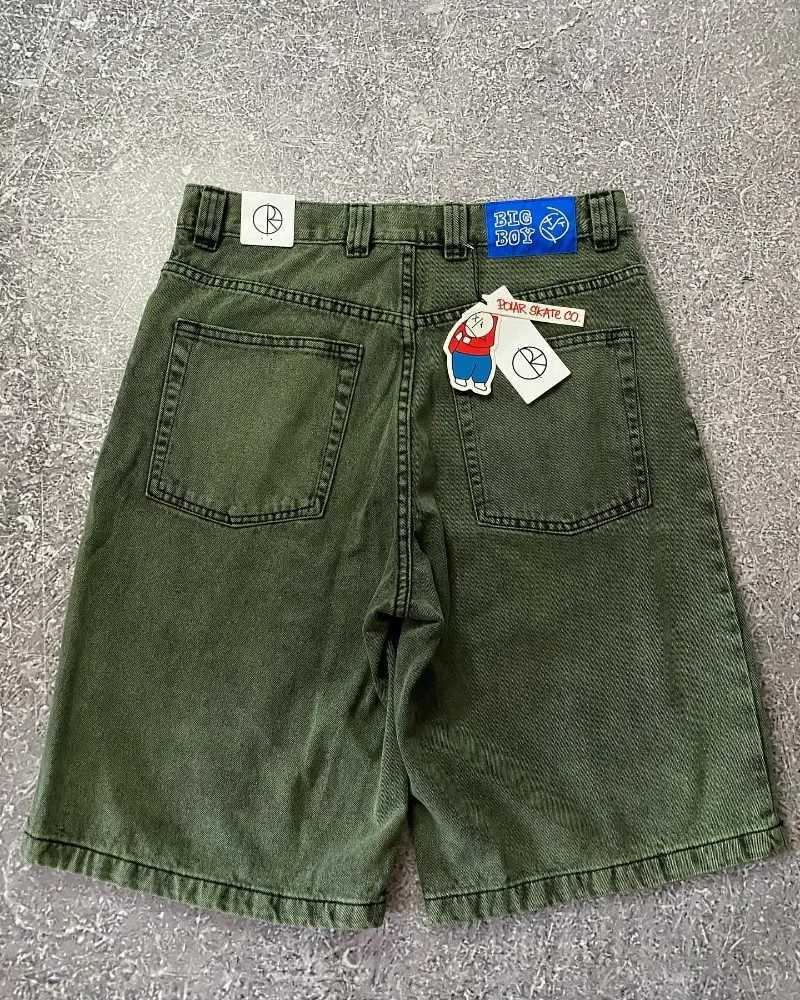 Big Boy Baggy Shorts New Harajuku Hip Hop Cartoon Graphic Embroider Retro Denim Shorts Y2k Gym Basketball Shorts Women Clothing X250203