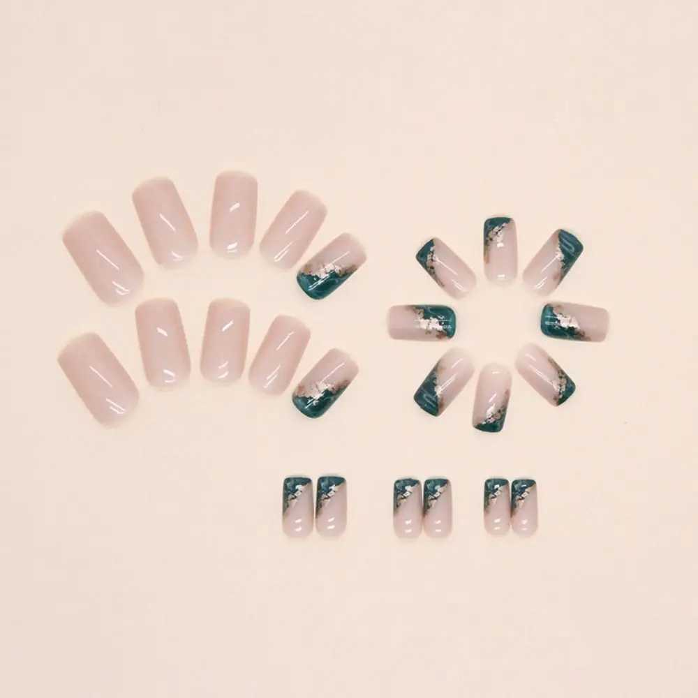 24 pieces/box long French fake nails with square heads pressed against the tip of the nails wearable detachable artificial nailsW250120