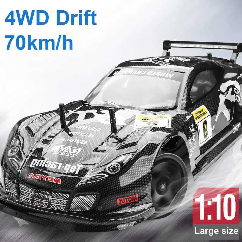 Free shipping 1 10 70km/h High-speed Drift Remote Control 2.4G 4WD Off-road Vehicle Dual-speed Rc Car Childrens Christmas Gift