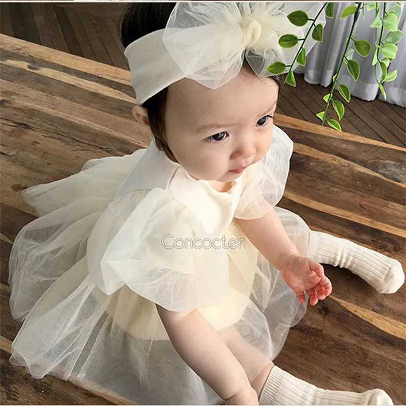 Baby Girls Dress Newborn Princess Baby Dress For Girl 1st Birthday Party Wedding Infant Baby Girl Clothes Cotton Baptism Dress X250203