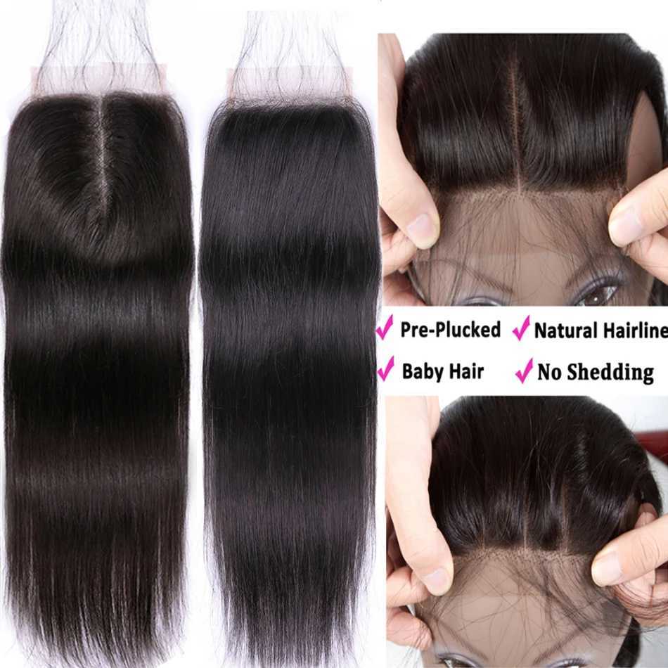 4X4 Lace Clo Peruvian Straight Deep Water Wave Curly Clo 100% Human Hair Natural Color Remy Hair Swiss Lace 10-24 inchesXJ250120