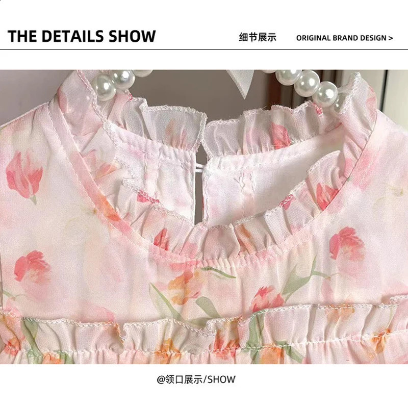 Humor Bear Girls Clothing Fairy Lace Tulip Sweet Princess Cake Dress Party Show Childrens Costume 250117