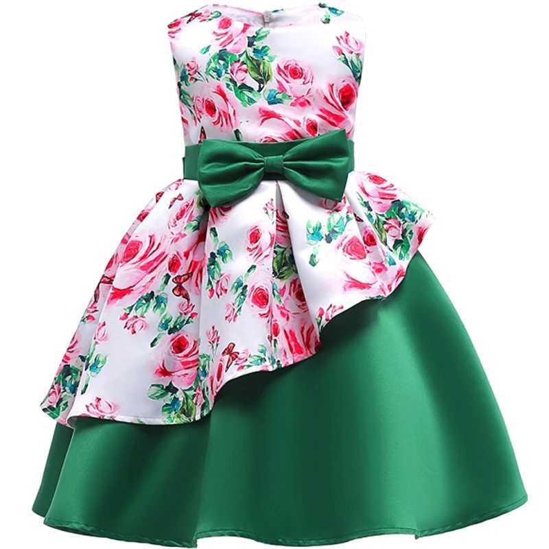 New 2024 Baby Girls Flower Party Ball Gown Dress With Lace Children Christmas Birthday Princess Dresses For 2-10 Years Wear X250203