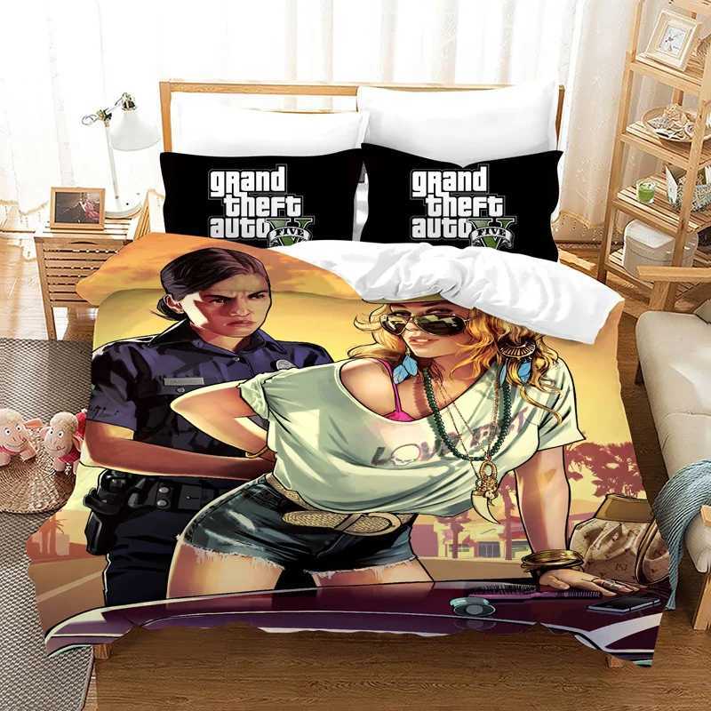 Game GTA V Bedding Set Cartoon Duvet Covers case 5 Comforter Bedding Sets Bed Linens Bedclothes(No Sheet) X250203