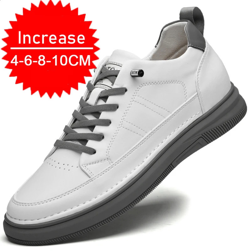 Casual Elevator for Men Height Increase White Black 6/8CM Tall Shoes Lift Sneakers 250209