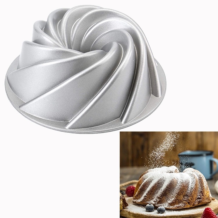 Baking mold Cake Mold Silver Rose Heart Pumpkin Cast Aluminium Hollow Cake Mold Double Sided Non Stick Baking Tray Mold