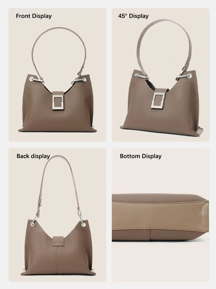 Zency French Designer Handbags Purses Fashion Women Leather High Quality Shoulder Messenger Ladies Underarm Bag