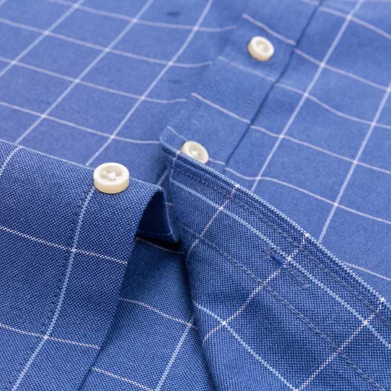 Casual Pure Cotton Oxford Mens Shirts Long Sleeve Plain Soild Regular Fit Fashion Button Man Dress ShirtsXJ250121