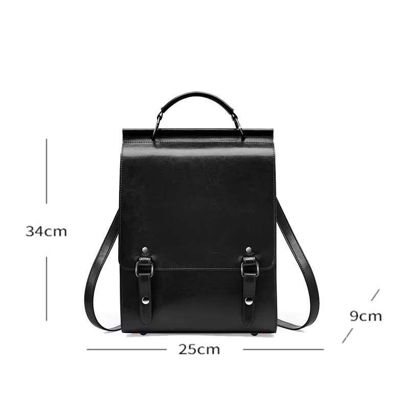 Genuine Leather Women Backpack Vintage College Style Student Back To School Cowhide Women's Bag Girl's Computer Backpacks