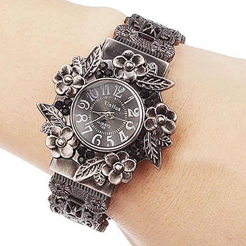Psera Hbre XINHUA Stainless Steel Dial Quartz Wristwatches for Wen Fashion Bracelet Watches Flower Bangle Watch X250203