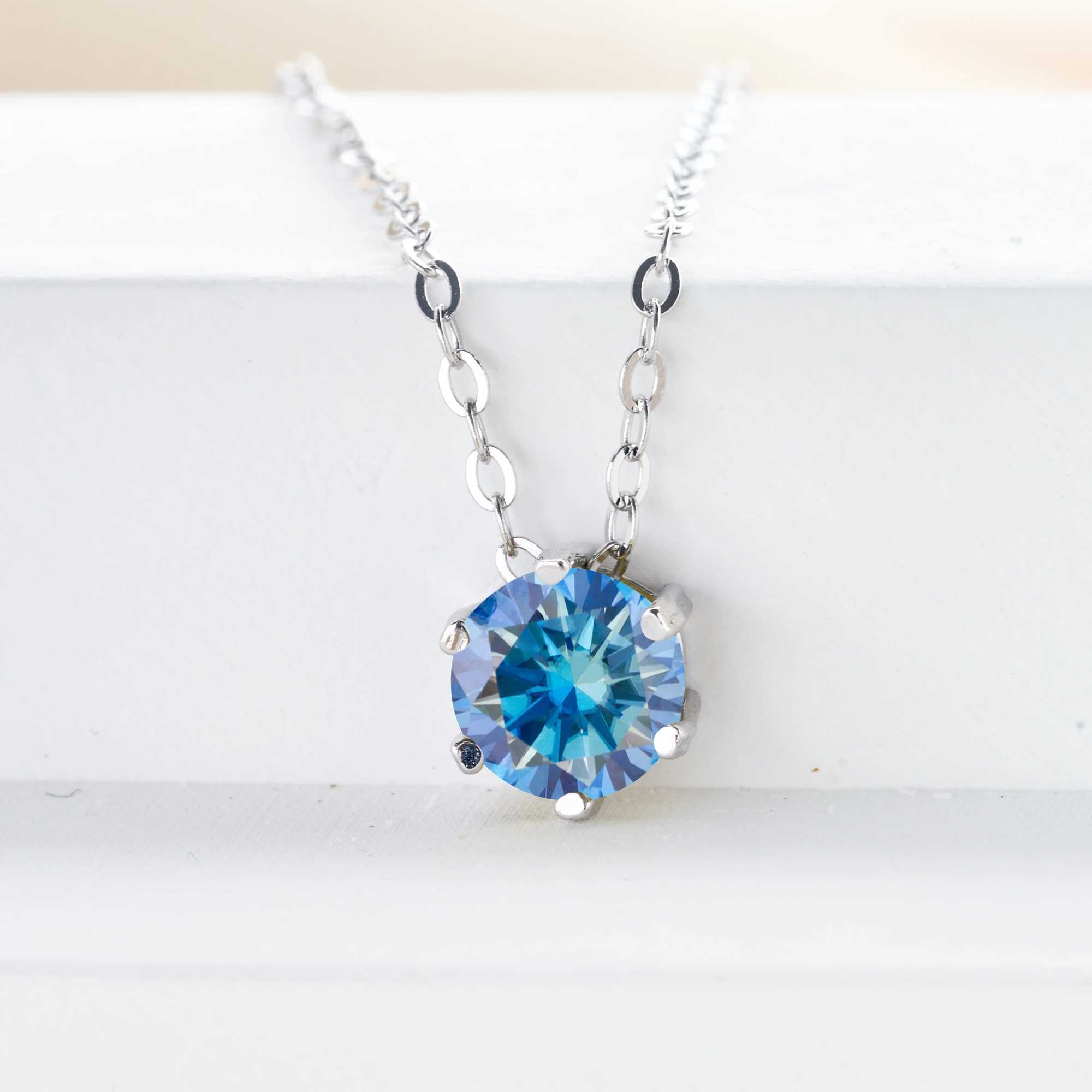 1CT six Prong Setting Moissanite Necklace D color VVS1 Lab Diamond Pendant For Women 925 Sterling Silver Wedding JewelryXJ250114